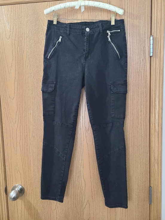Blank NYC Denim - Blank NYC Black Reade Moto Bikercore Zipper Ankle Cargo Skinny Jeans